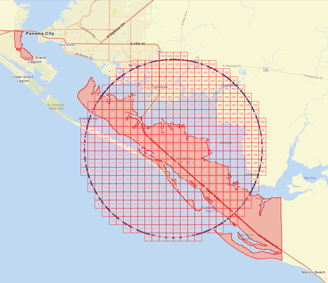 Tyndall AFB Restricted Airspace Map